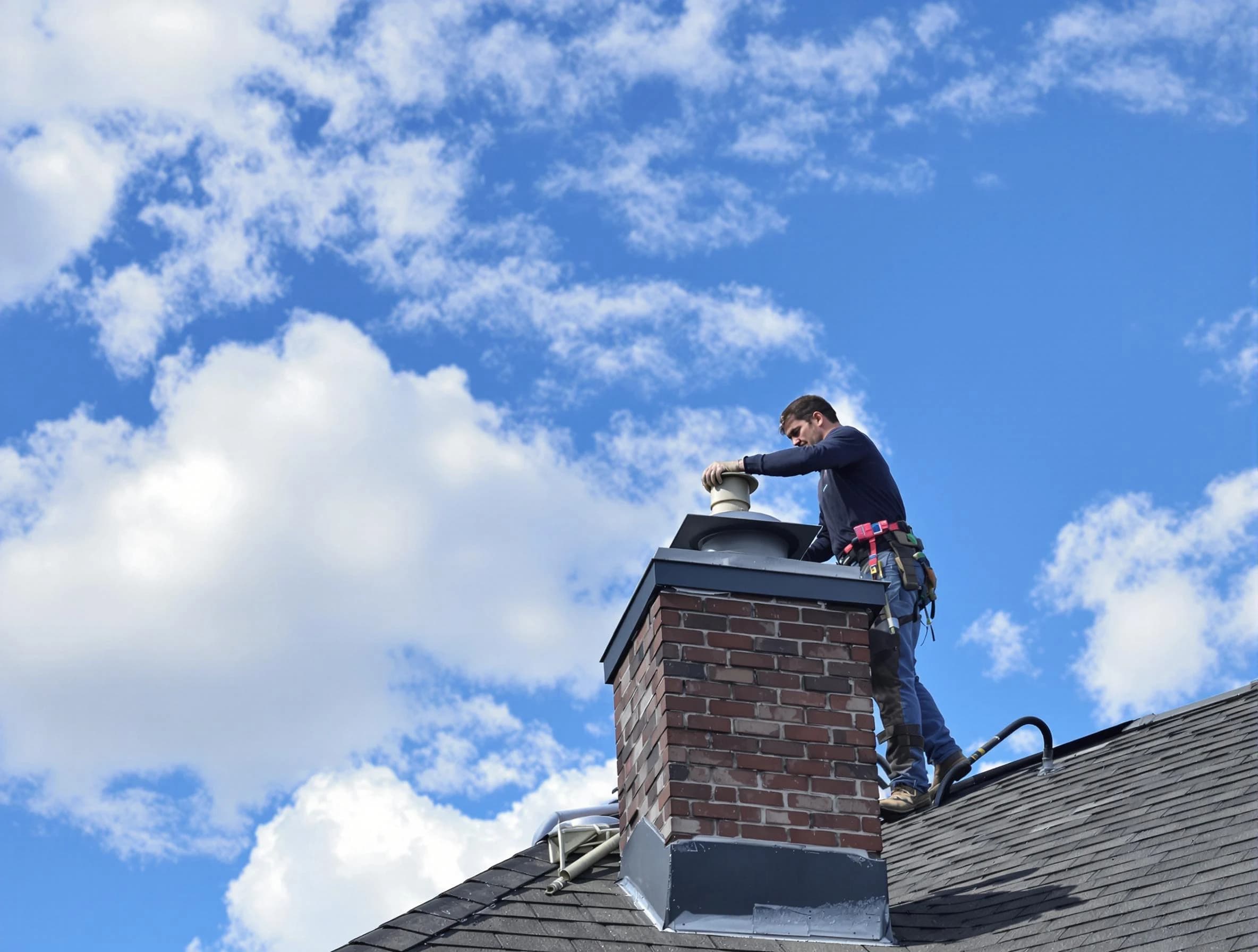Shelbyville Chimney Sweep installing a sturdy chimney cap in Shelbyville, TN