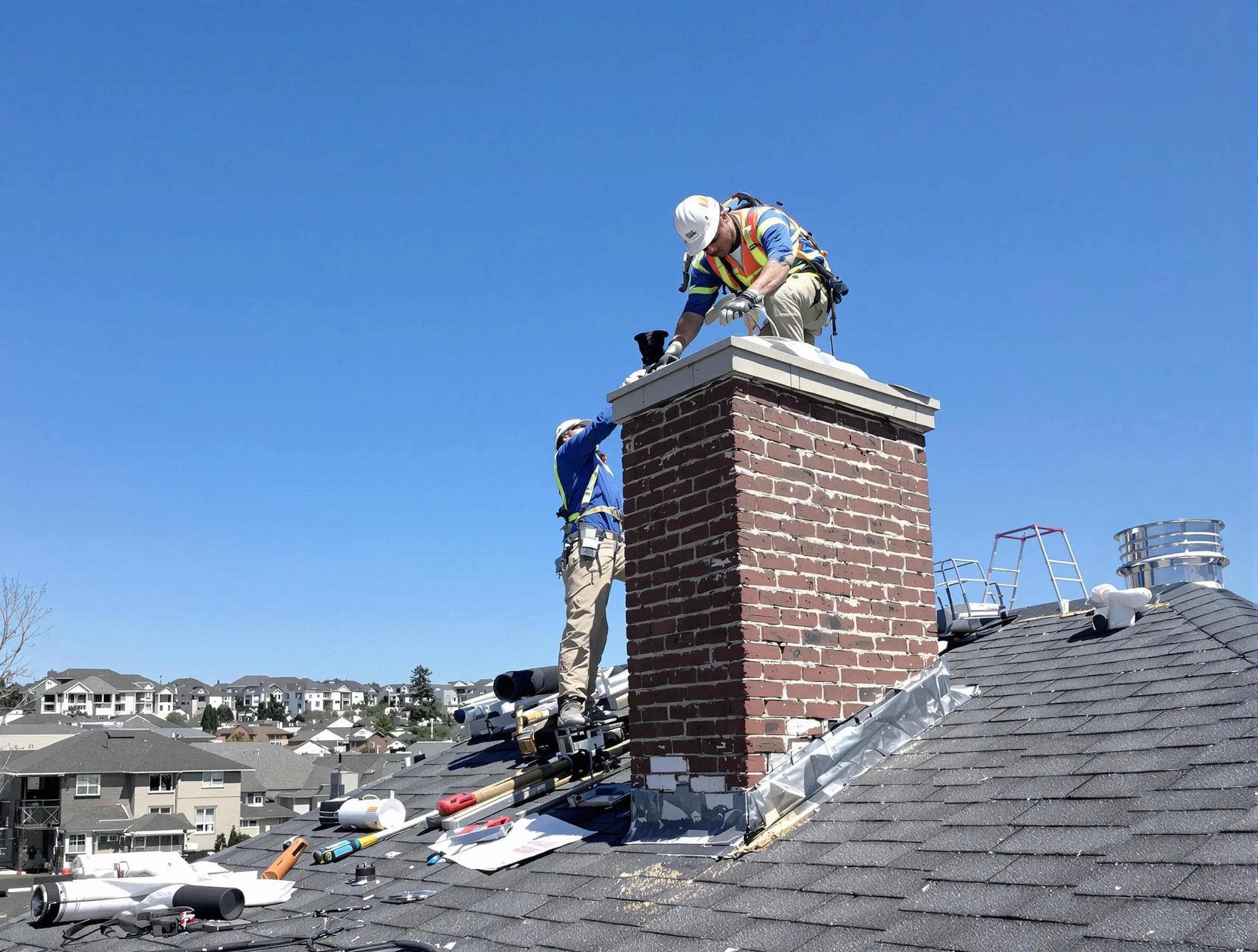 Shelbyville Chimney Sweep repairing a chimney crown in Shelbyville, TN