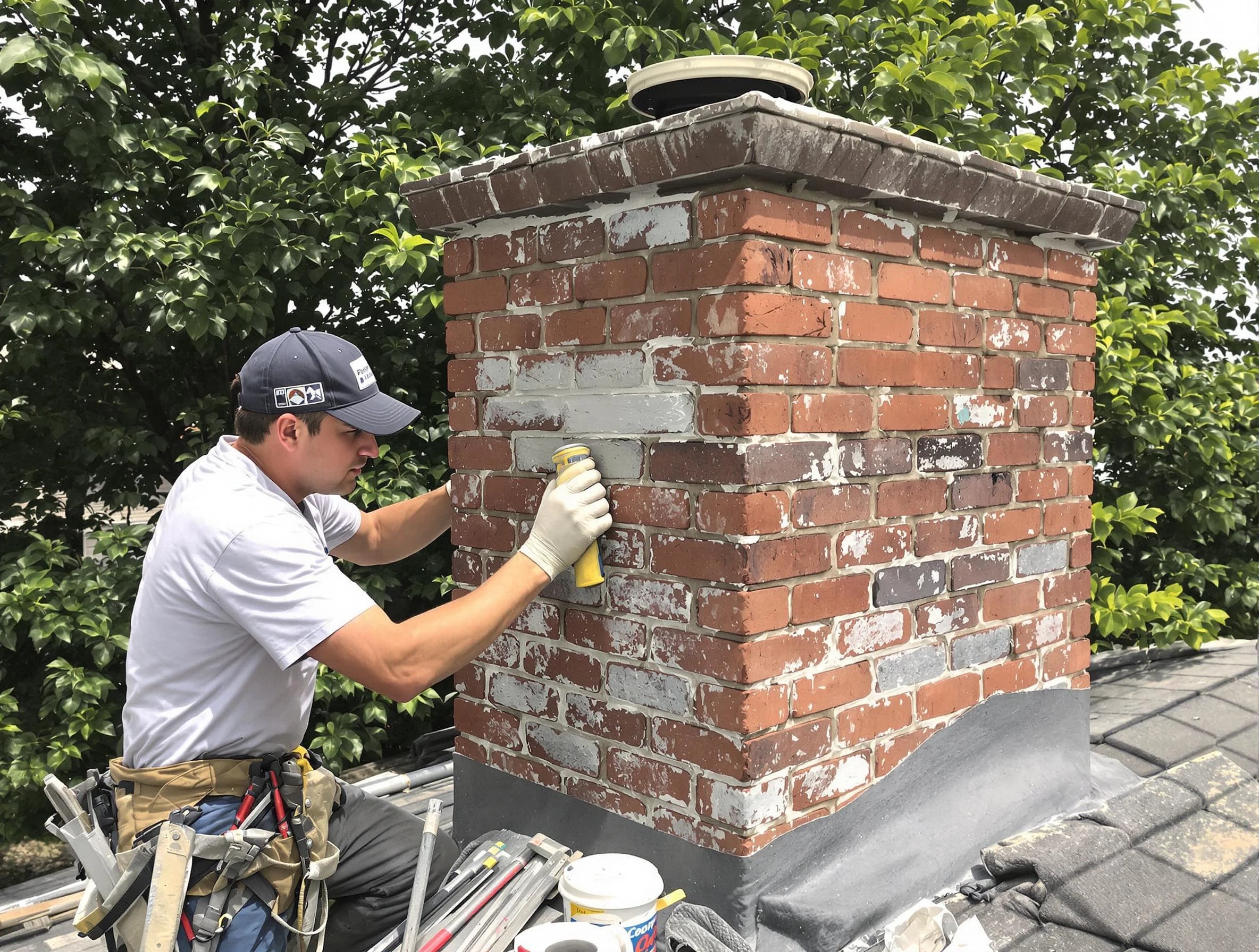 Shelbyville Chimney Sweep restoring an aging chimney in Shelbyville, TN