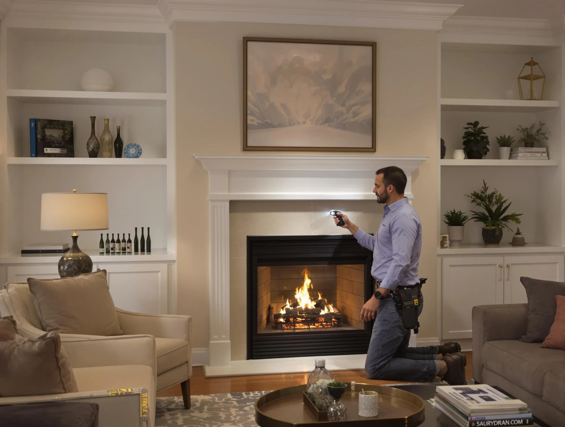 Shelbyville Chimney Sweep conducting a fireplace safety inspection in Shelbyville, TN