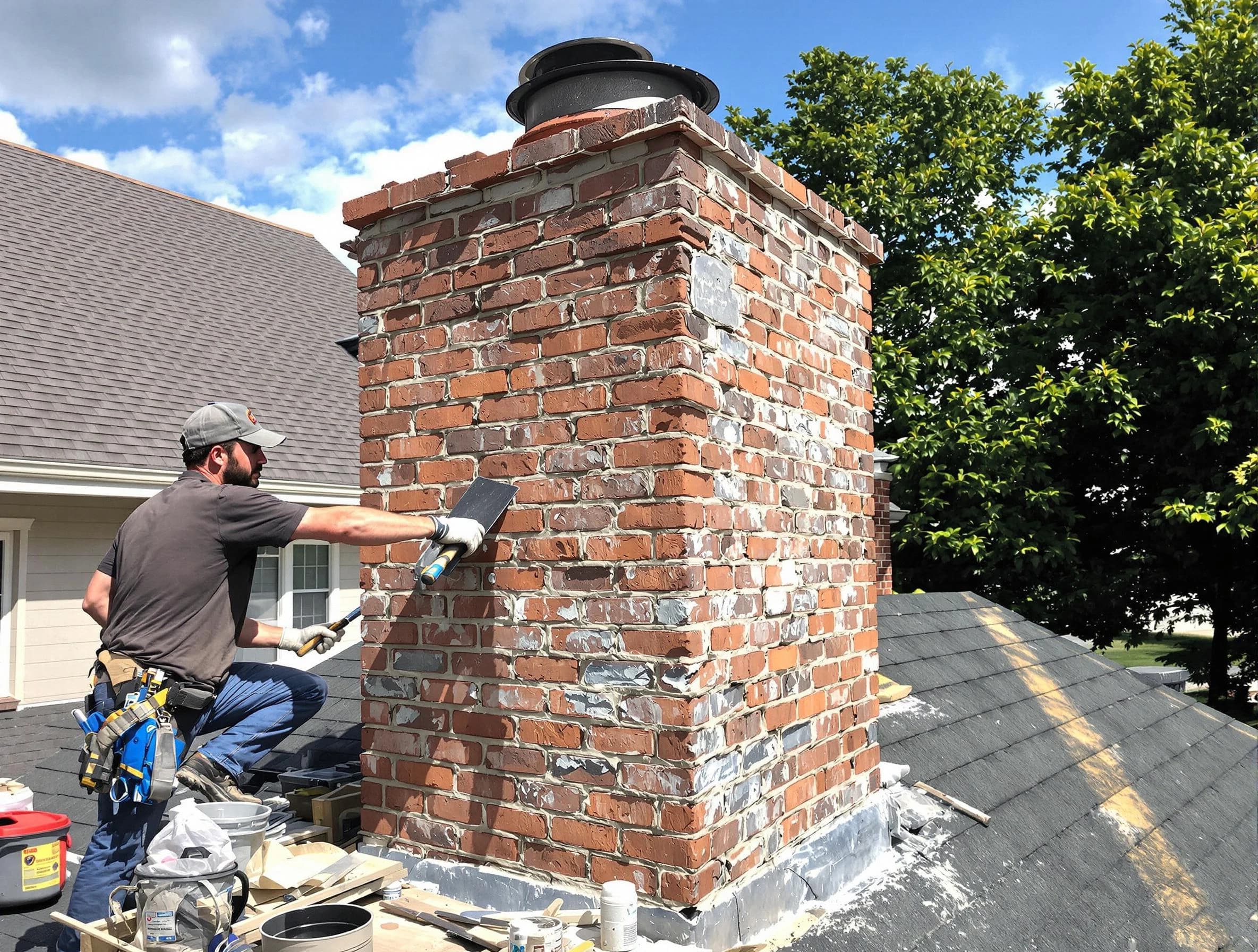 Completed chimney rebuild by Shelbyville Chimney Sweep in Shelbyville, TN